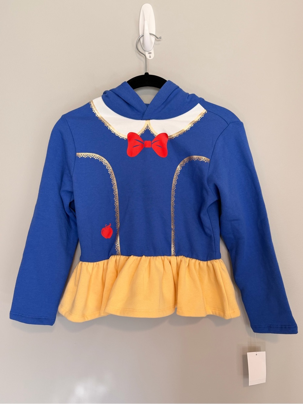 NWT Disney Princess Snow White Costume Hoodie Girl 7/8 Blue Yellow